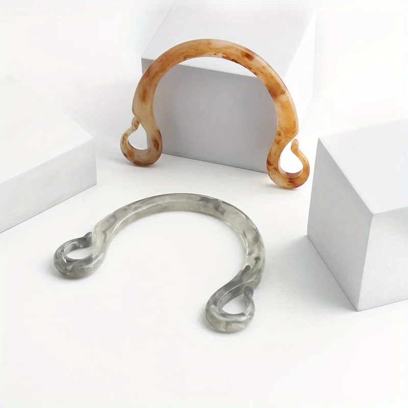 Maniglia per borsa da donna in resina acrilica a forma di U da 2 pezzi, sostituzione accessori fai da te, tracolla per borsa, catena, maniglia