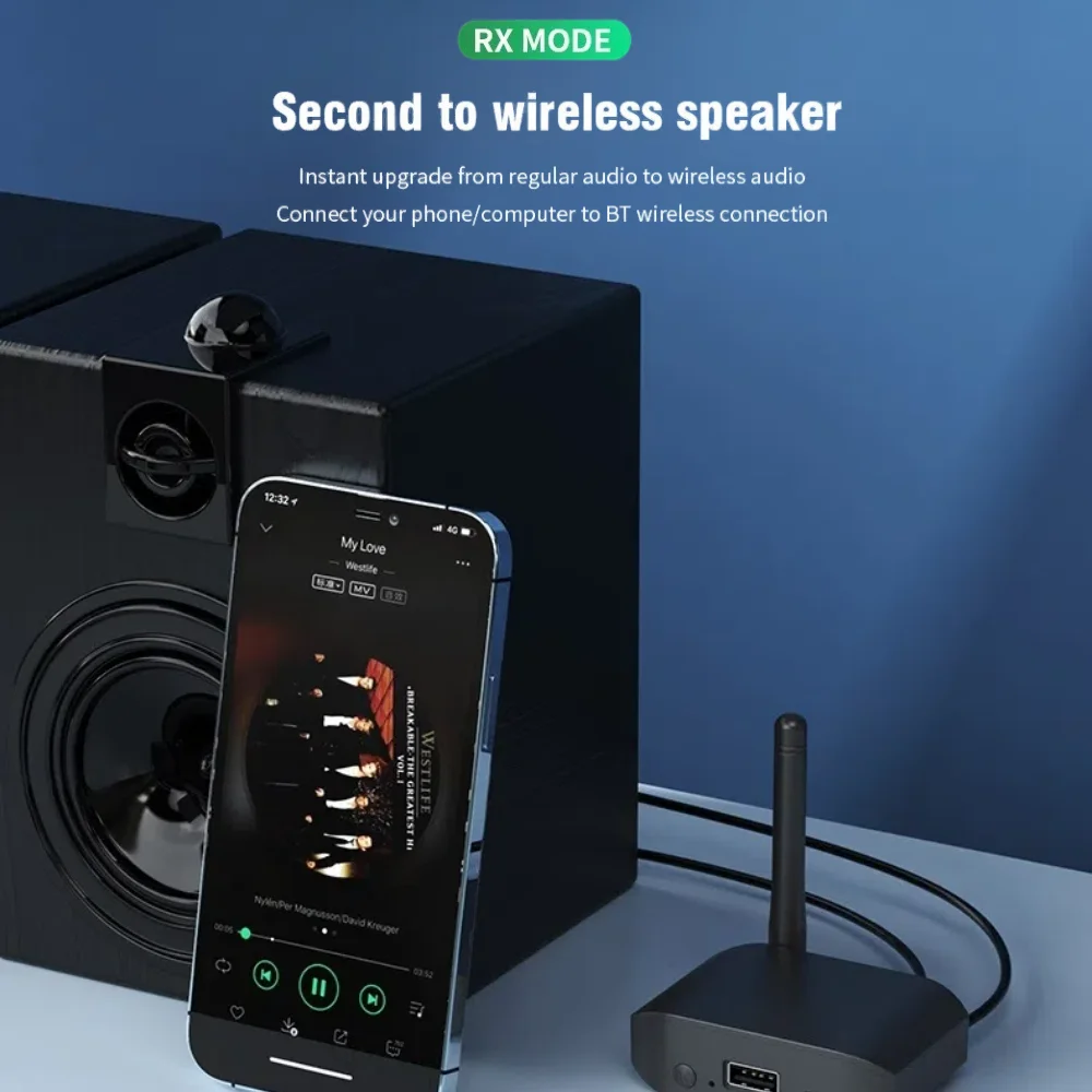 Bluetooth 5,3 аудиоприемник-передатчик 3,5 мм AUX U диск беспроводной HIFI качество звука аудиоадаптер с микрофоном для автомобильных динамиков