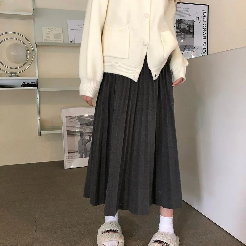 

Плиссированные юбки женские нежные универсальные Ulzzang повседневные удобные с высокой талией одежда для школьниц осень однотонные Faldas красивые