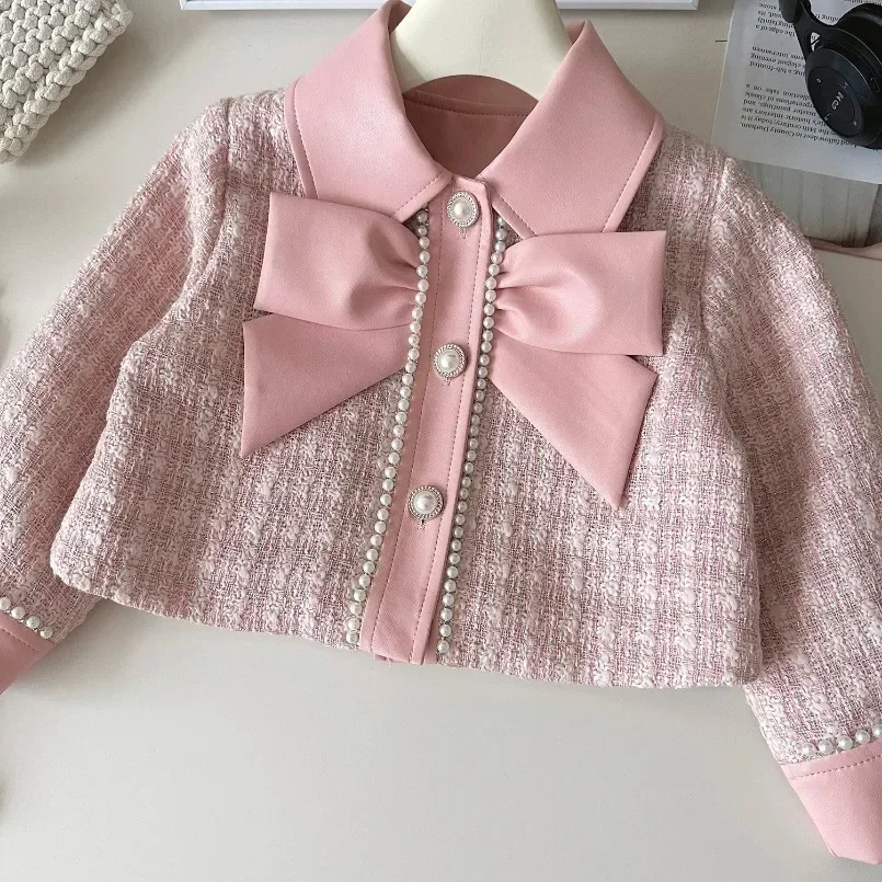 2024 Elegant Girls Baby Clothing Set Jackets+skirts Fashion Kids Children Birthday Party Beautiful Clothes New Suits