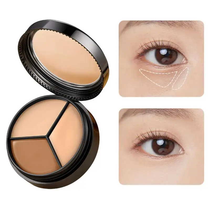 3 Kleuren Contour Concealer Palet Volledige Dekking Acne Spot Donkere Kringen Concealer Crème Make-Up Cosmetica Crème Foundation