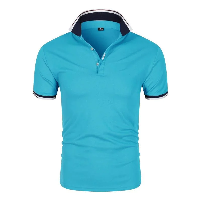 High Quality Hot Sale Summer Casual Breathable Comfortable Polo Shirt Men Solid Color Lapel Short Sleeve T-Shirt Men Polo Shirt
