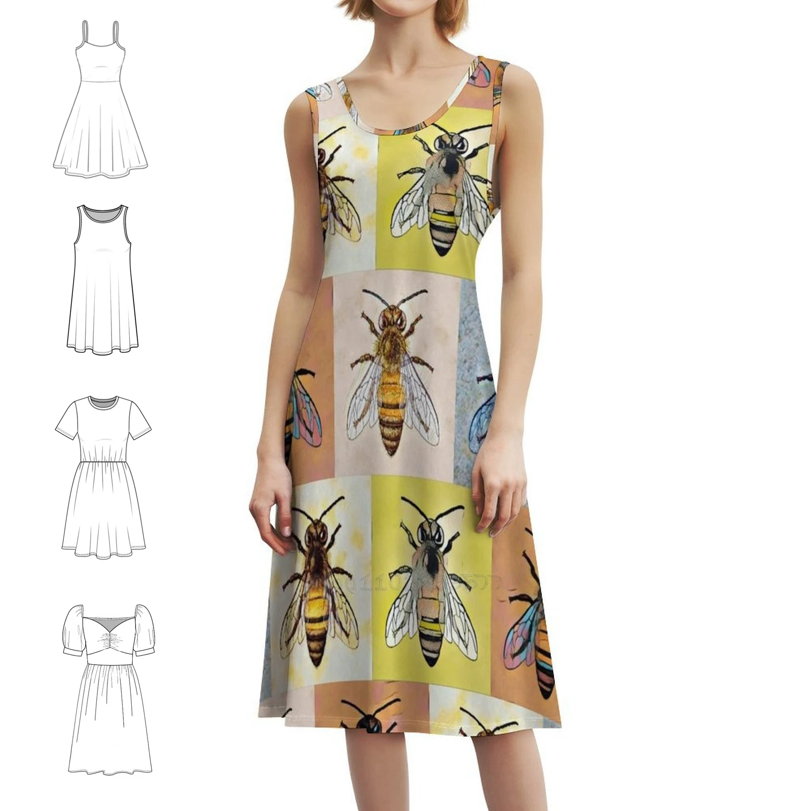

Женское уличное праздничное платье с медовыми пчелами навсегда, модная клубная одежда с принтом для женщин, медоносные пчелы, спасают пчелы, пчелы