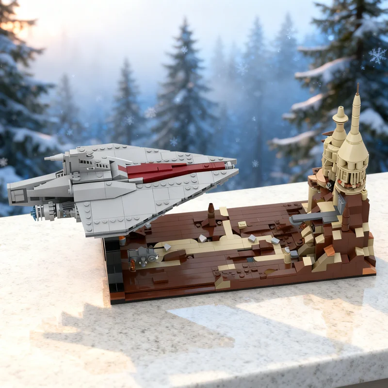 

Набор строительных блоков MOC Acclamator Stand 2 Geonosis Star, 1079 деталей, креативный подарок, DIY-декор для взрослых и детей, для дома и офиса