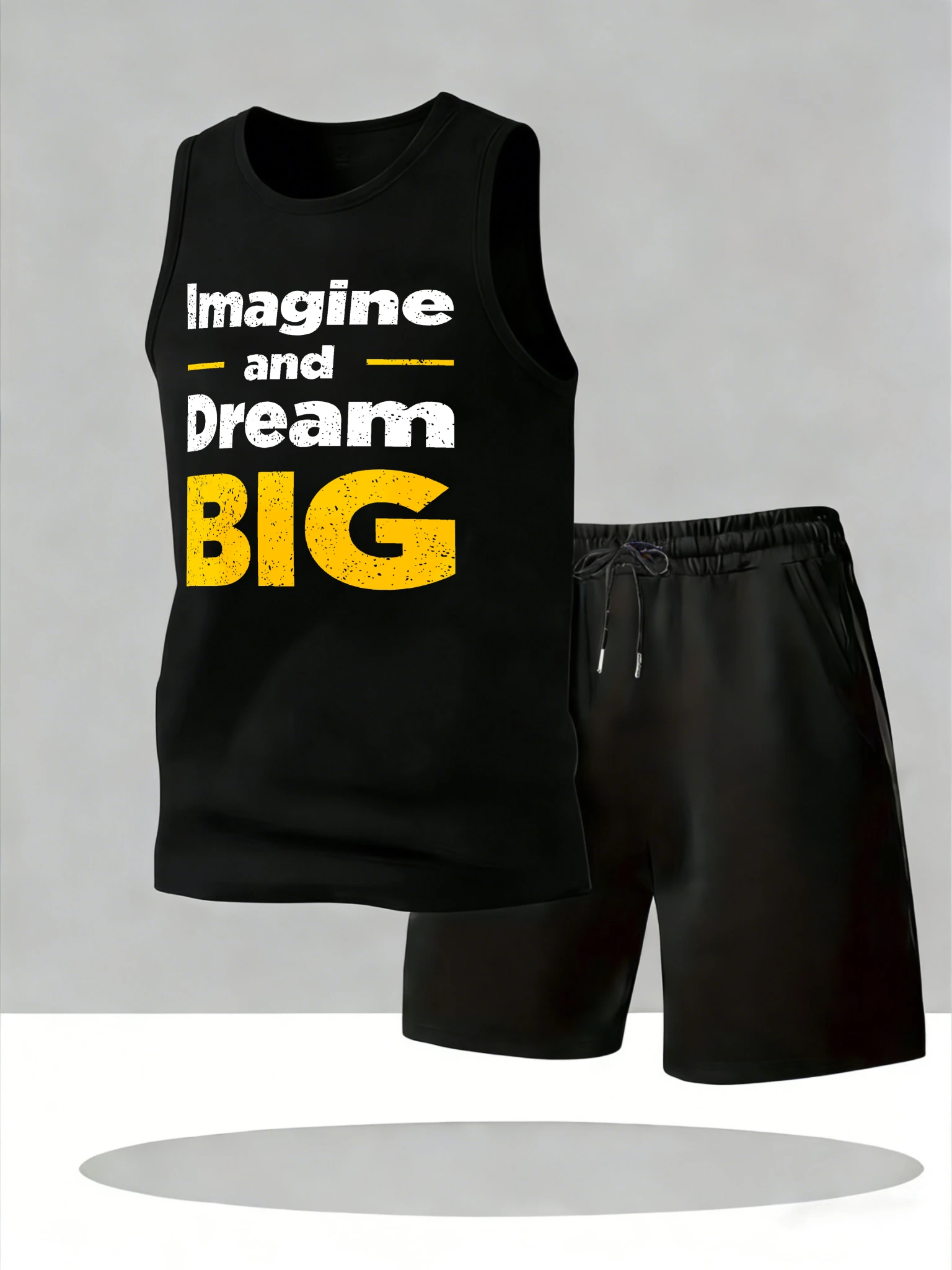 

Men's Tank Top Sets 2026 Summer Quick drying beach sweatshirt set Breathable oversize seaside crewneck sports Tracksuit men