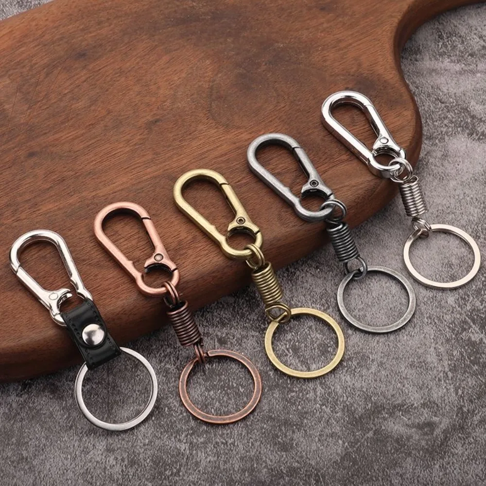 

Personalized Retro Mechanical Keychains Spring Style Metal Bag Pendant Keyring Creative Accessories Key Chains Ring Men Gift
