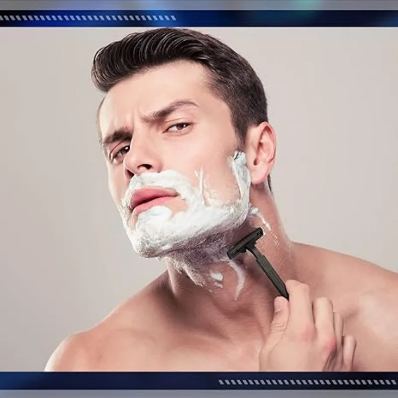 16 Pcs Disposable Razors for Men Portable Single Blade Shaver with Clear Safety Cover Unisex Sturdy Handle Travel Camping Hotel