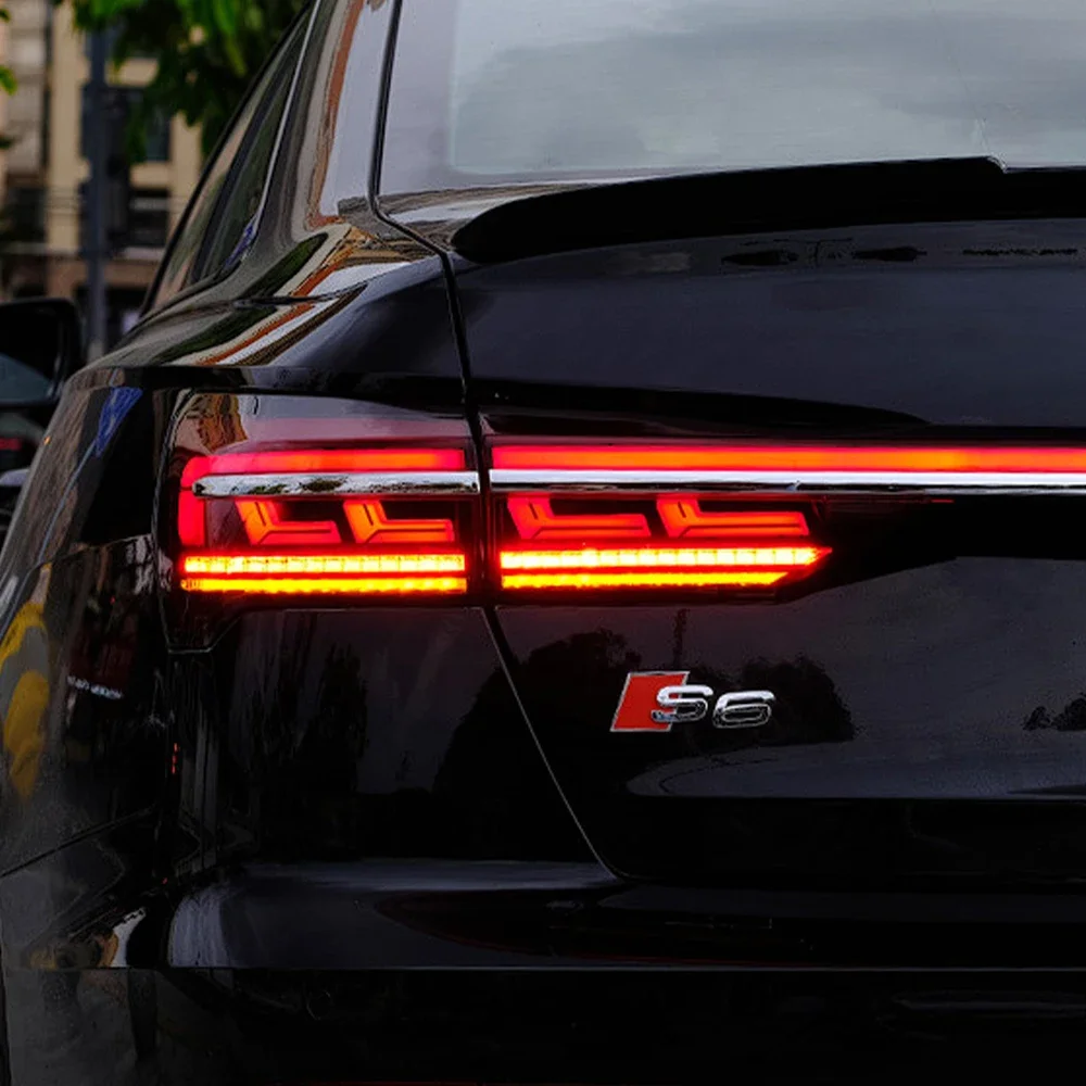 Upgrade Auto Rear Back Lamps Assembly For Audi A6 A6L C8 2019-2022 LED Dynamic Through Taillights Plug and Play Car Accessories - view 4