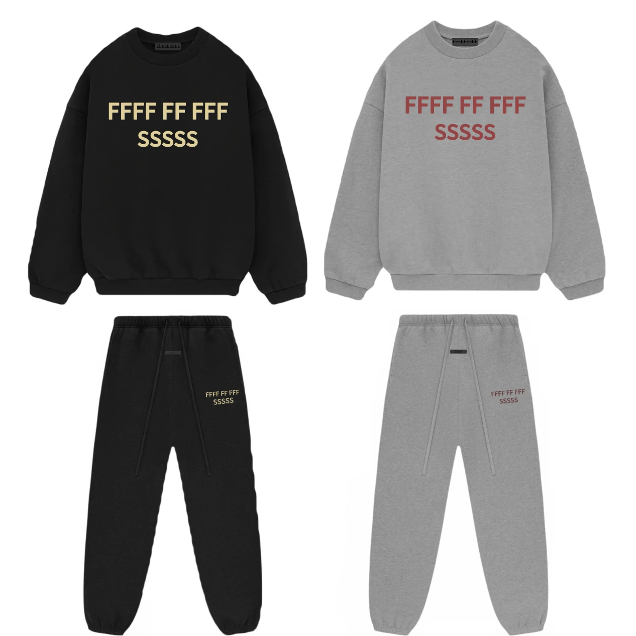

Мужской комплект FW 24: Стильный повседневный костюм с флисовой подкладкой и принтом, толстовка с круглым вырезом в американском стиле для весны и осени
