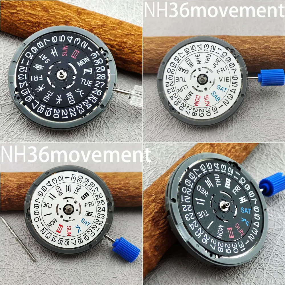 Original NH36 fully automatic movement black/white single/double calendar 3.8/3/4.2/Chinese and English men's watch accessories