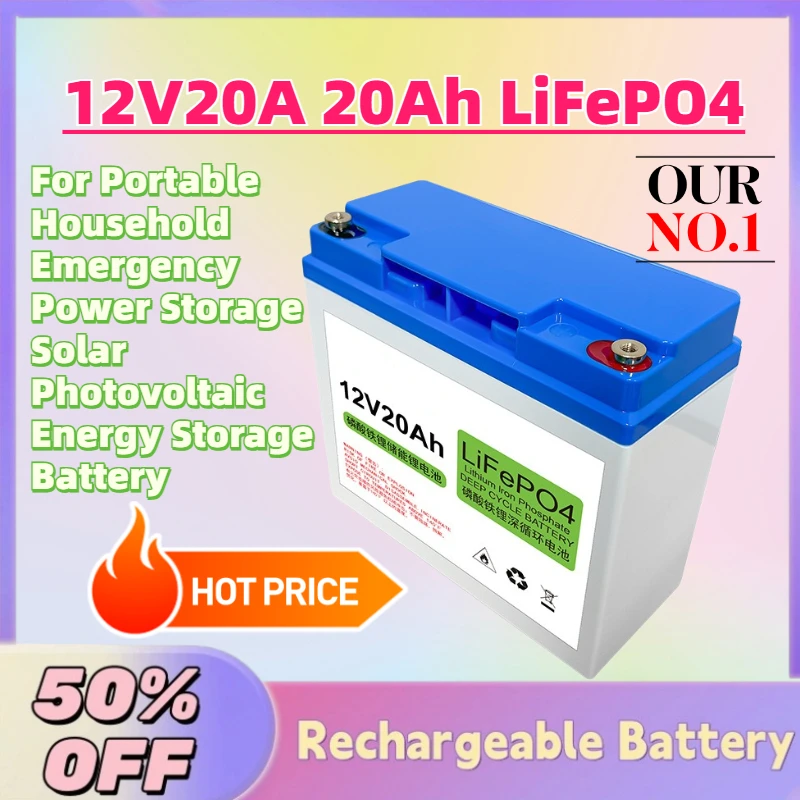 

Upgrade 12V20A 20Ah LiFePO4 Power Bank for Portable Household Emergency Power Storage Solar Photovoltaic Energy Storage Battery