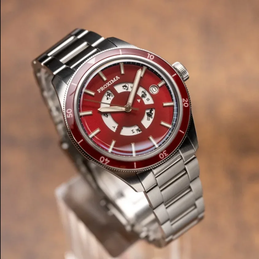 

PROXIMA мужские автоматические часы 39 мм дайверские механические наручные часы 20ATM водонепроницаемые C3 светящийся сапфировый керамический безель SW200 дата недели