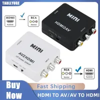 HD 1080P HDMI-compatible TO AV Converter RCA CVSB L/R Video Converter Box AV2HD Video Composite Adapter Support NTSC PAL Output