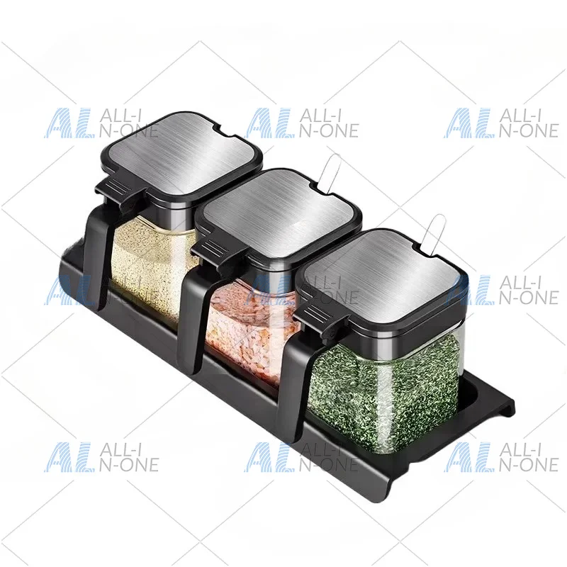 New Retractable Spice Container Glass Kitchen Spice Jar Precision-Sealed Seasoning Jar for Home Use