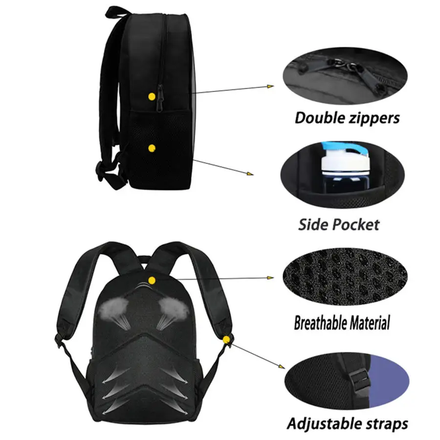 Cartoon G-O-A-T Child Backpack with Front Pocket, Lunch Bags,Pencil Bags，for Aged 5-10 ,School Bags for Boys and Girls view 6