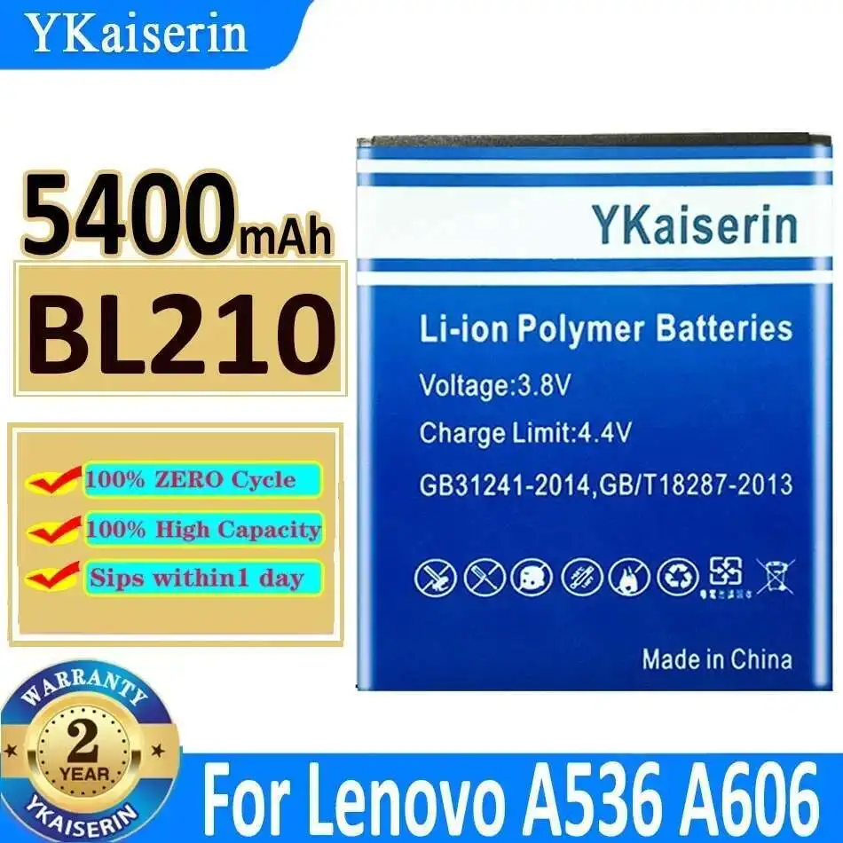 Аккумулятор мобильного телефона BL210 5400 мАч для Lenovo A536 A606 A656 S820 S820E A750E A770E A656 A766 A658T S650 A398T A828t Аккумулятор мобильного телефона BL210 5400 мАч для Lenovo A536 A606 A656 S820 S820E A750E A770E A656 A766 A658T S650 A398T A828t