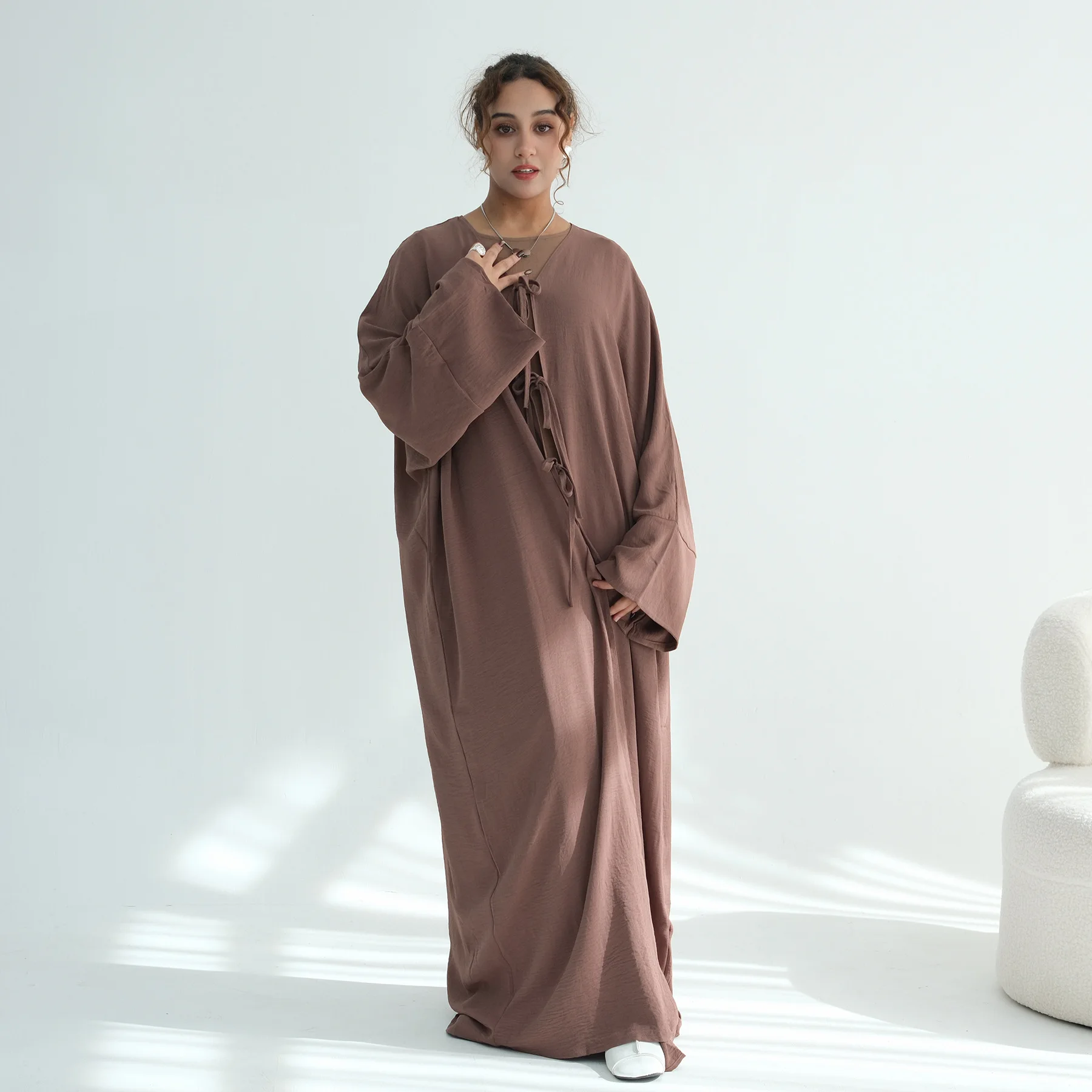 Eid Djellaba dubaï Abayas femmes ouvert Kimono Robe Maxi turquie caftan Ramadan pansement vêtements islamiques Robe Caftan moyen-orient