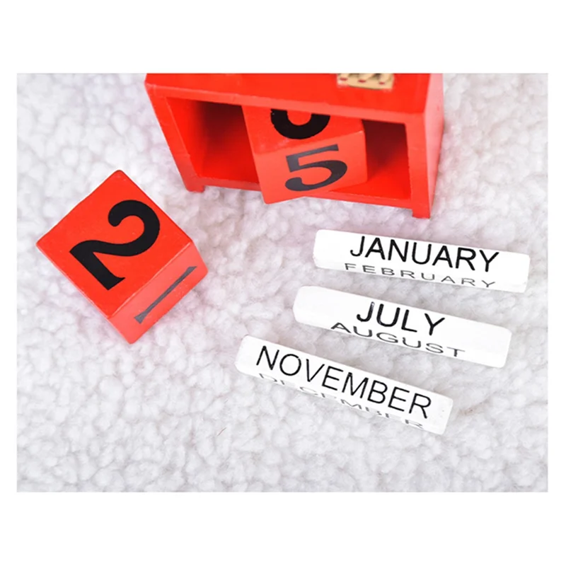 A59E-Рождественский настольный календарь Настольный номер Дата Деревянные блоки Календарь обратного отсчета Рождественский настольный календарь Рождественский декор C Dura