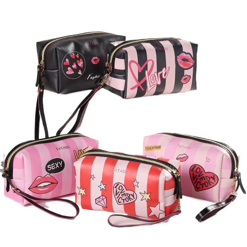 

Printed Cosmetic Bag Waterproof Makeup Pouch Travel Organizer Cute Toiletry Bag Women Girls Fashion Doodle Crossbody