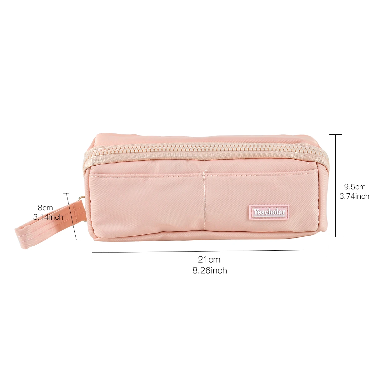 Large Zipper Pencil Case Quilted Soft Large Capacity Pen Bag for School