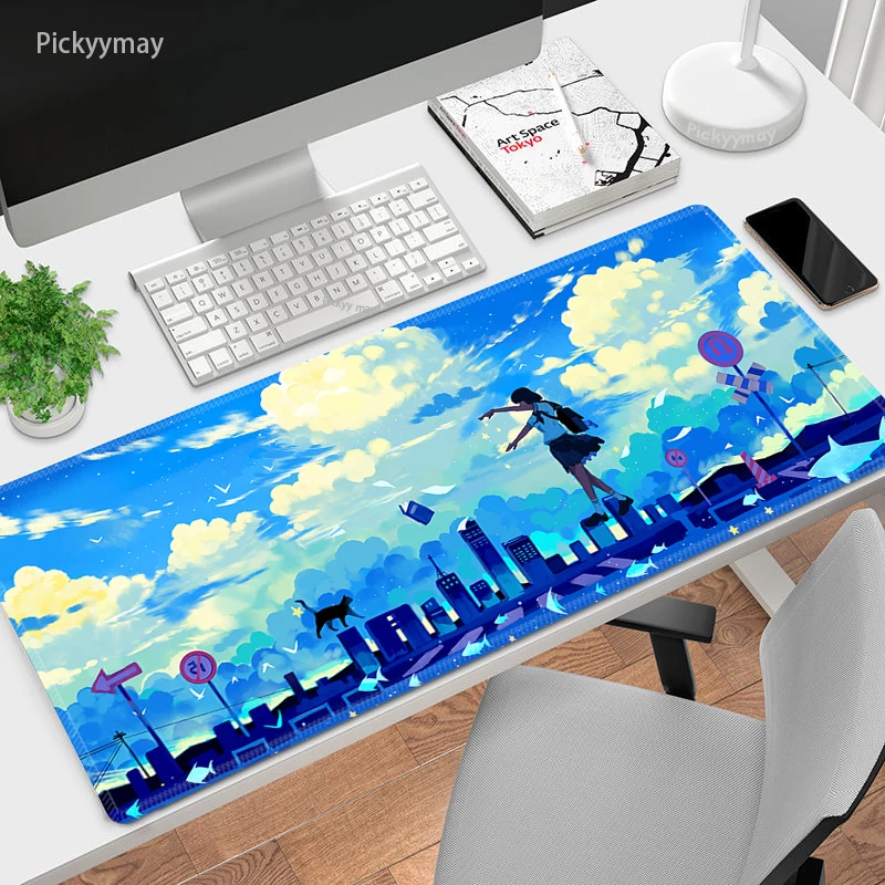 

Mouse Pads Illustration PC Table Mats Computer Mousepad Company Big Desk Pad 100x50cm Large Office Mousepads Mouse Mat Art Rugs