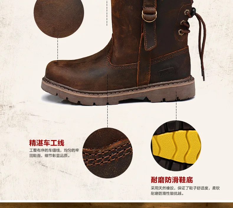 Kowm Wanderschuhe Frauen wasserdichte Outdoor-Stiefel Jagd schuhe taktische Schuhe Wüste Männer Knöchel Turnschuhe Leder High Top Stiefel – Detail 11