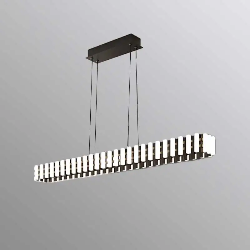 

LED Long Strip Hanging Lamps Modern Ceiling Pendant Lights for Living Room Bar Counter Restaurant Hotel Interior Lighting