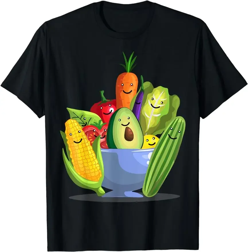 Plant-Based Feast Vegan Bowl with A Variety of Veggies TShirts  Graphic T Shirts Streetwear  Men Clothing Tops Ropa Hombre