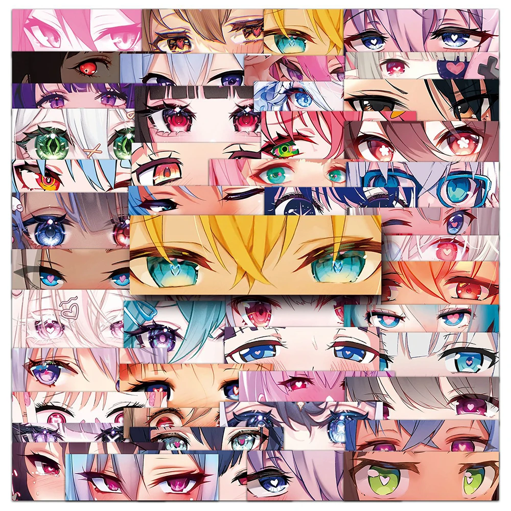 10/30/50PCS Cool Anime Girl Eyes Cartoon Stickers Decals DIY Phone Luggage Fridge Bike Waterproof Sticker Toy Gift Wholesale