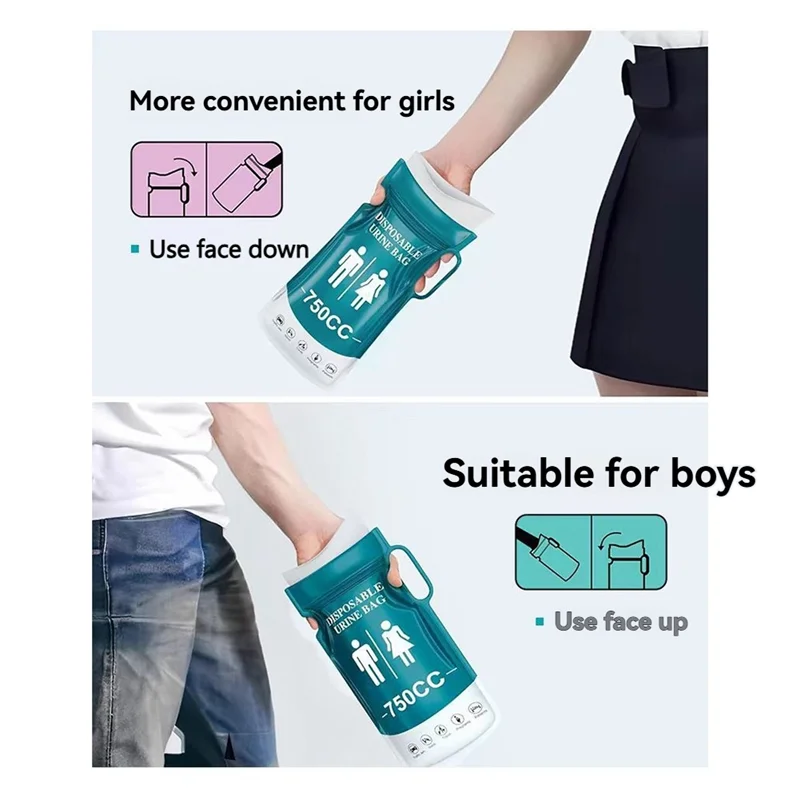 

2025 Hot Style 12PCS Disposable Urine Bags Portable Pee Bags For Travel For Women Men, 750ML Emergency Vomit Bags Disposable Uri