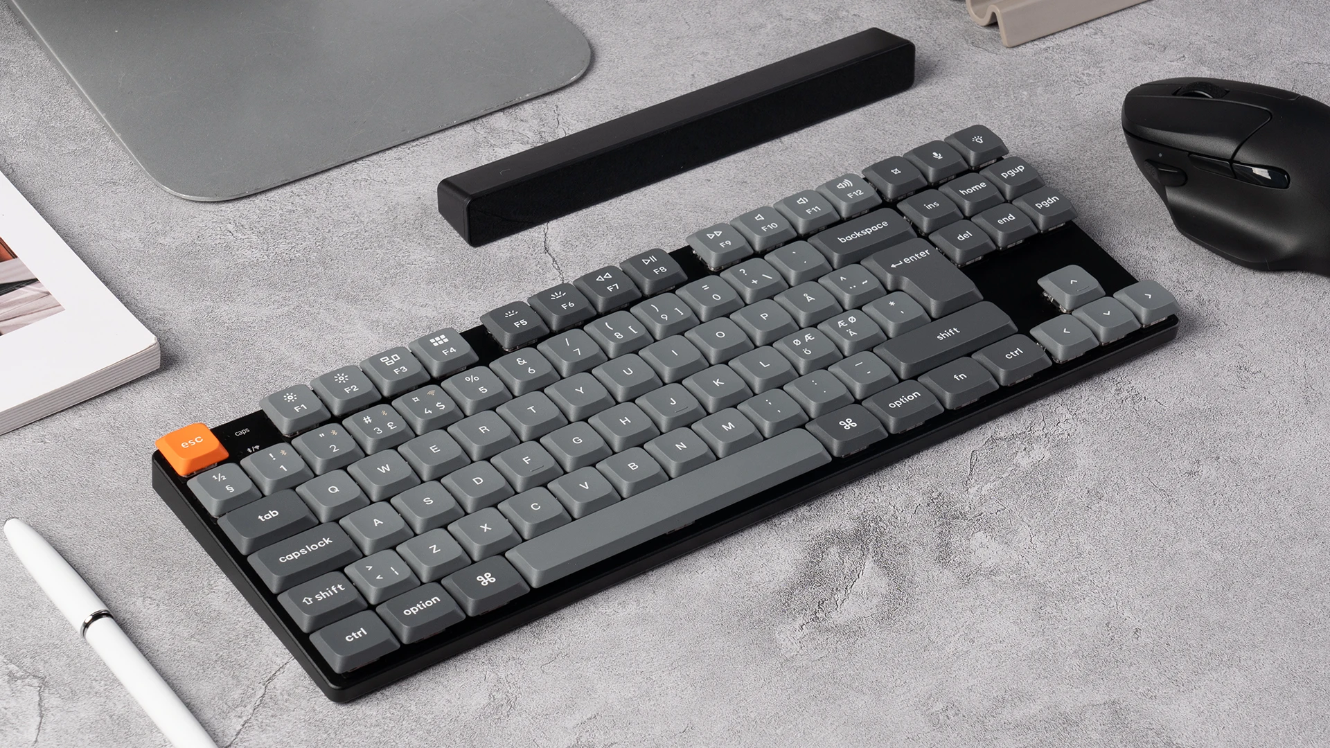 Keychron K1 Max ISO Layout QMK Wireless Custom Mechanical Keyboard Low Profile Gateron Switch Double-Shot PBT Keycap