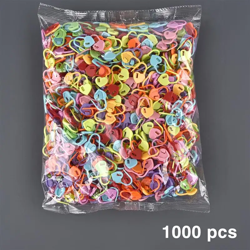 100-1000pcs สีผสมเครื่องหมายหัวเข็มขัด Pins พลาสติกถักเครื่องมือ Locking Stitch Markers โครเชต์เสื้อกันหนาวเข็มคลิปเย็บเครื่องมือ