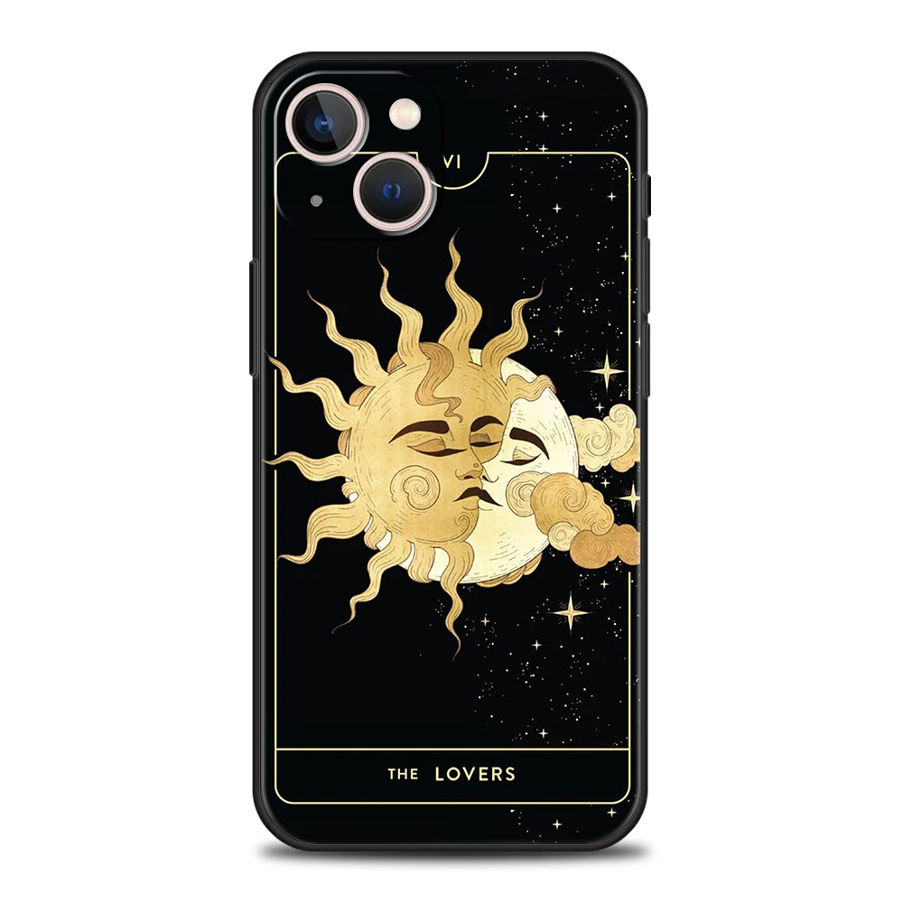 Witches Moon Tarot Mystery Totem Phone Case Cover for iPhone 16 15 14 13 12 11 Pro Max 7 8 Plus XR XS Silicone Shell Bags Capas