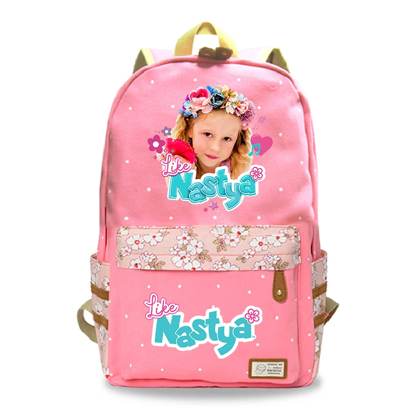 Children School Bag Like Nastya Printed Backpack for Middle School Students Bookbag Travel Bags Canvas Backpack for Boys Girls