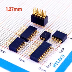 2 5 20 Pcs Spring Loaded 1.27 MM Pitch Pogo Pin Connector 2 5 6 8 10 Position Male Pad PCB Header Single Row Through Holes Probe