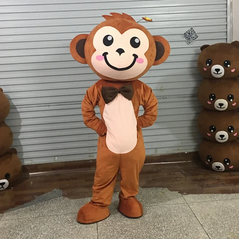 

Little Monkey Mascot Costume Fancy Mascotte Cartoon Appearl Halloween Birthday Cosplay Costume