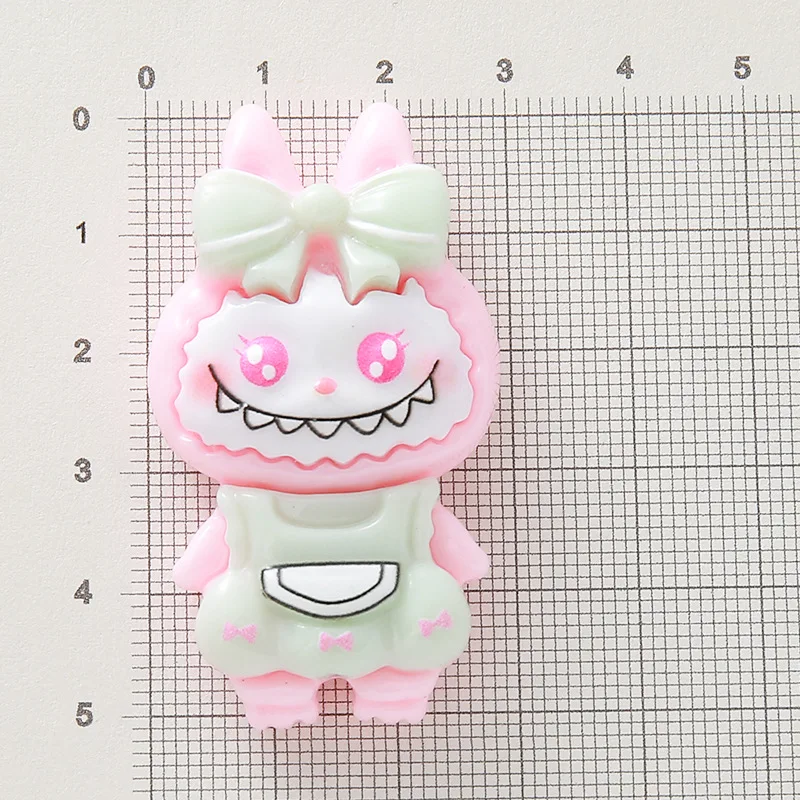 2pcs 새로운 귀여운 Labu 만화 수지 액세서리 DIY 수제 머리핀 크림 접착제 휴대 전화 케이스 키 체인 액세서리