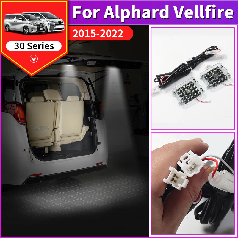 

For Toyota Alphard Vellfire 30 Series 2015-2023 2022 2021 Upgraded Accessories Trunk Tailgate Warning Light Door Reading Lamp