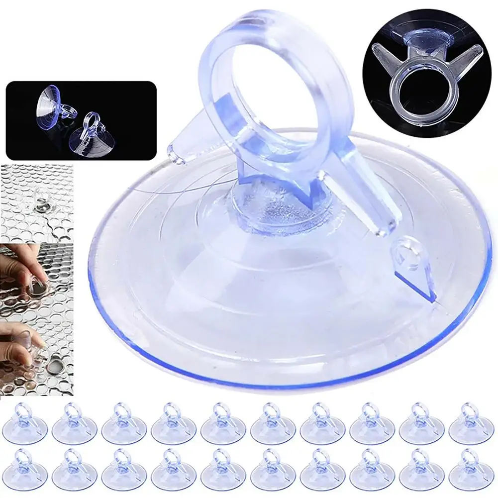 40PCS Suckers Car Sunshade Suction PVC Cups Hook Clear Rubber Plastic Suckers For Car Curtains Car Glass Window Decorations