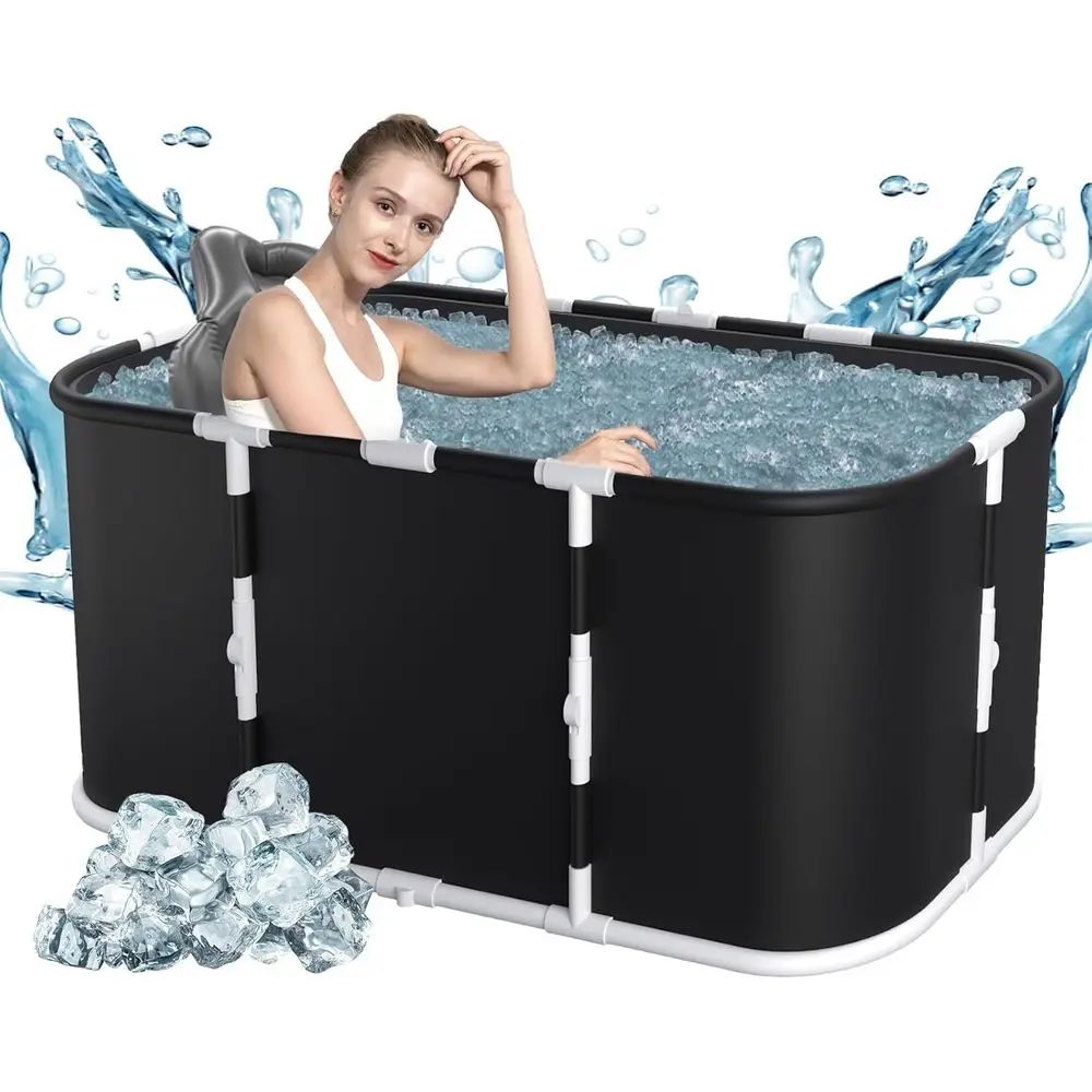 

Portable XL Cold Plunge Tub for Athletes - Outdoor Home Immersion Therapy Pool - Black