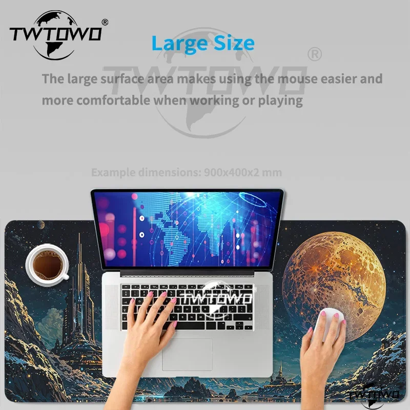 لوحة ماوس للألعاب Fantasy Starry Sky Planet XL لوحة ماوس جديدة XXL Playmat مكتب غير قابل للانزلاق من المطاط الطبيعي
