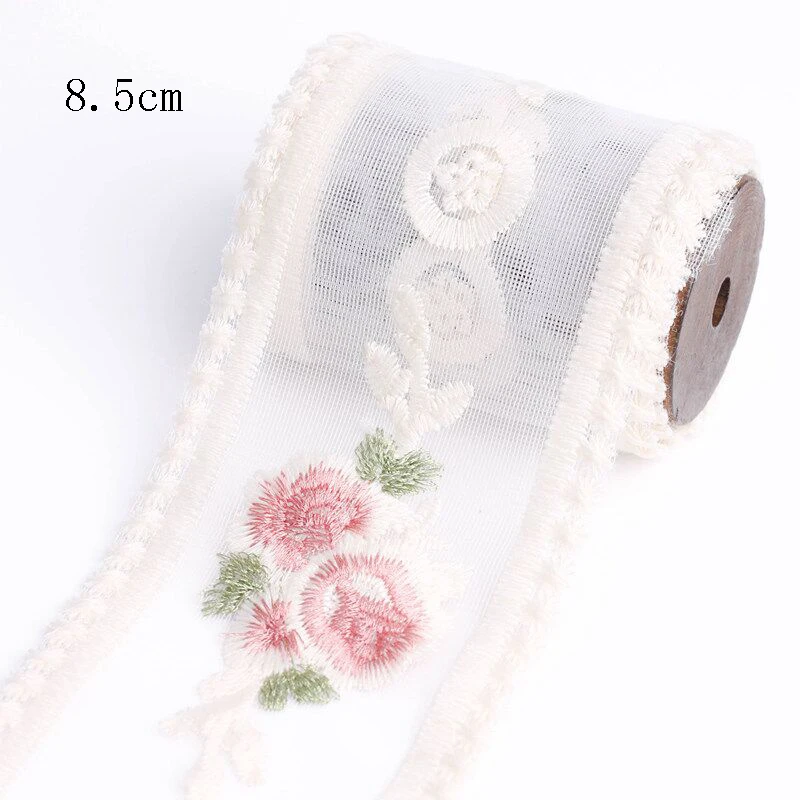 10 Yards Embroidery Hollow Lace  Point Flowers Ribbon DIY Handmade Material Headwear Hair Bows Clothing Home Accessories Crafts