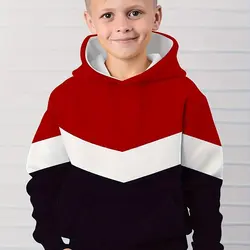 Kids Clothes Boys Hoodies Long Sleeve 3D Simple Print Children Spring Fall Clothes Casual Outdoor Pullover Boy Girl Clothes Tops