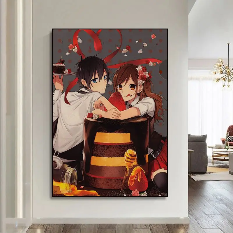 Japanese classic anime Horimiya Vintage Posters For Living Room Bar Decoration Kawaii room decor