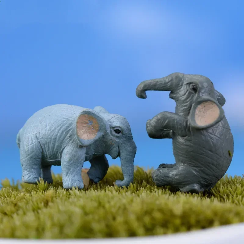 5 Pcs Miniature Animal Elephant Cute Miniature Decorative Resin Bonsai Doll House Fairy Tale Garden Decoration Ornaments