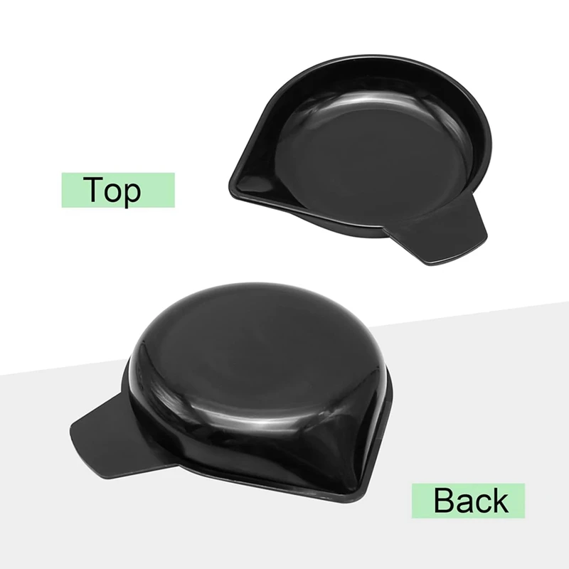 5 Sizes Weighing Powder Pans Narrow Spout Plastic Weighing Dishes Black For Weigh Liquid Powder Gems