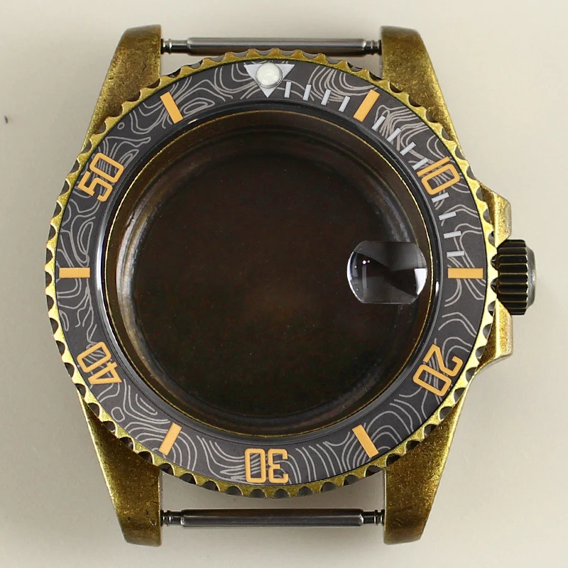 

40mm Bronze Aged Watch Case for Fits NH35/NH36NH34/NH70/4R/7S Movements GMT-Master SUB Yacht Style Mod Accessory Full Retro Vibe