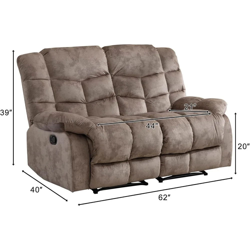 أريكة CANMOV Loveseat مع مقعدين، ومسند ظهر كبير الحجم ومساند للذراعين، مثالية لراحة غرفة المعيشة باللون البيج
