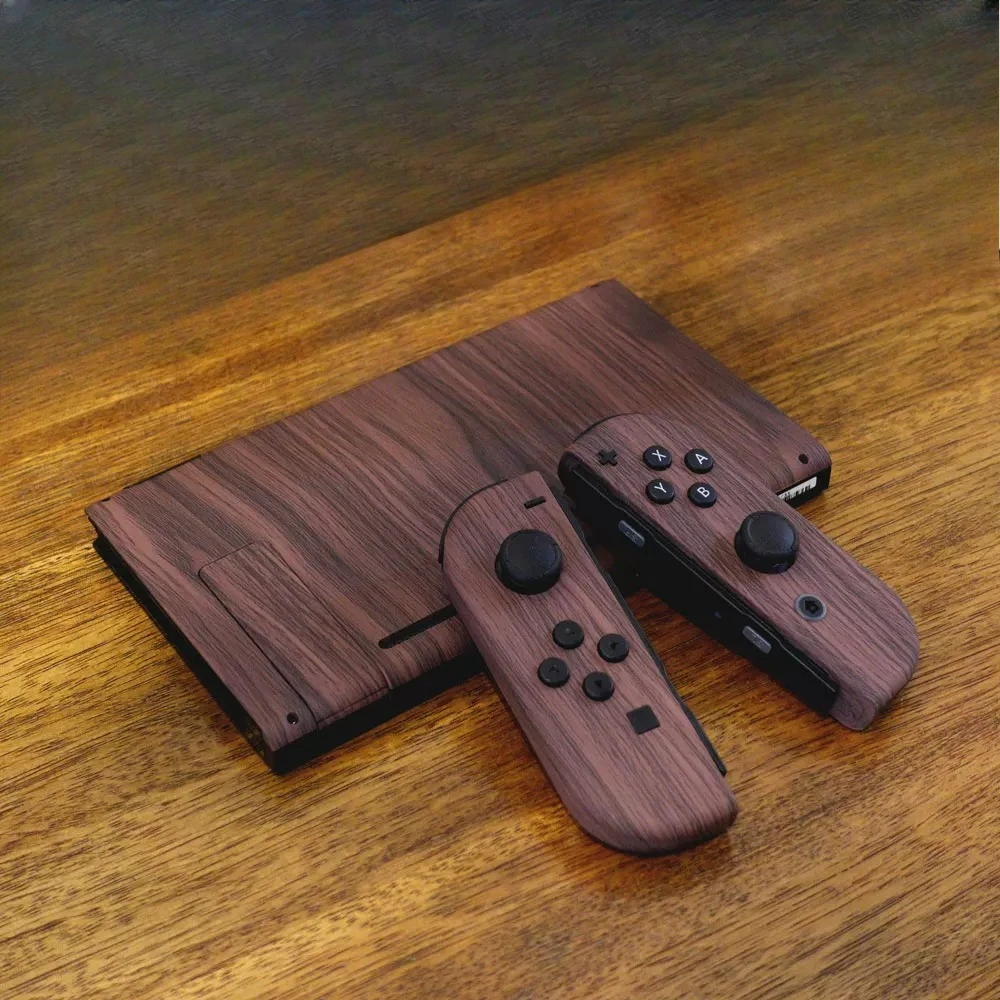

For Switch Handle Protective Case Customized Plastic Wood Grain Replace The Shell for NS Back Shell Hydrographic Printing Cases