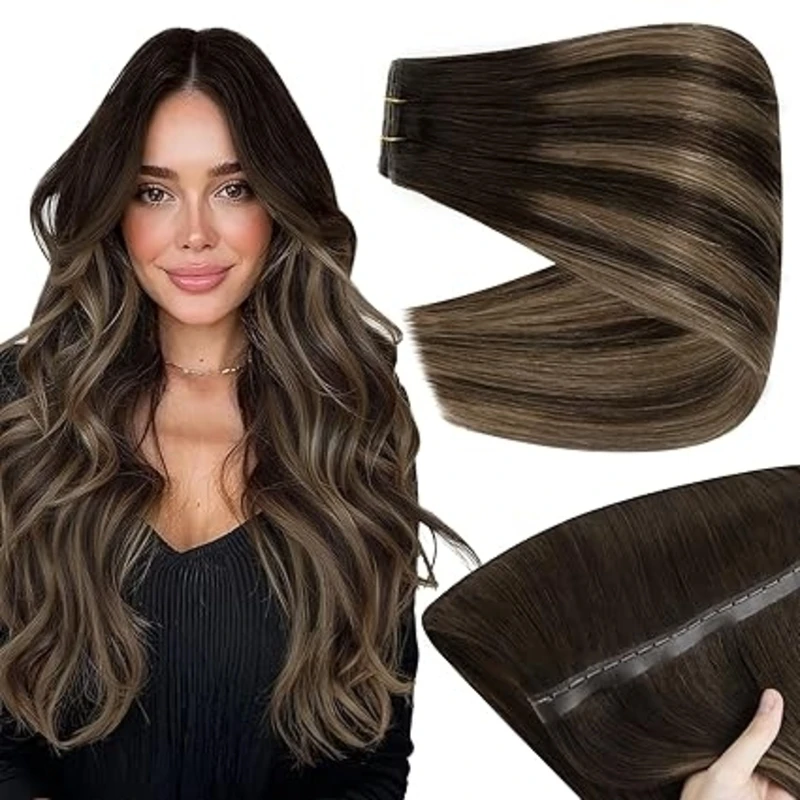 Volledige Glans 100 Gram Vlinder Inslag Hair Extensions Echt haar Onzichtbare Pu Gat Inslag Extensions Hoogtepunt Genius Inslag Haar